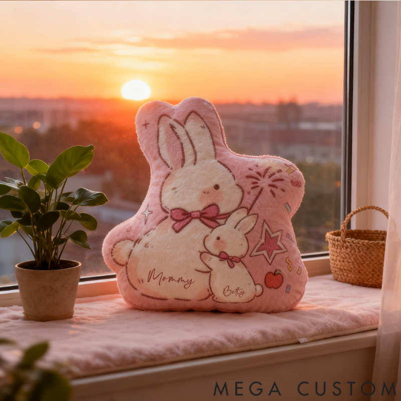 Personalized Irregular Cute Rabbit Pillow 3D Printed Design Gift for Family