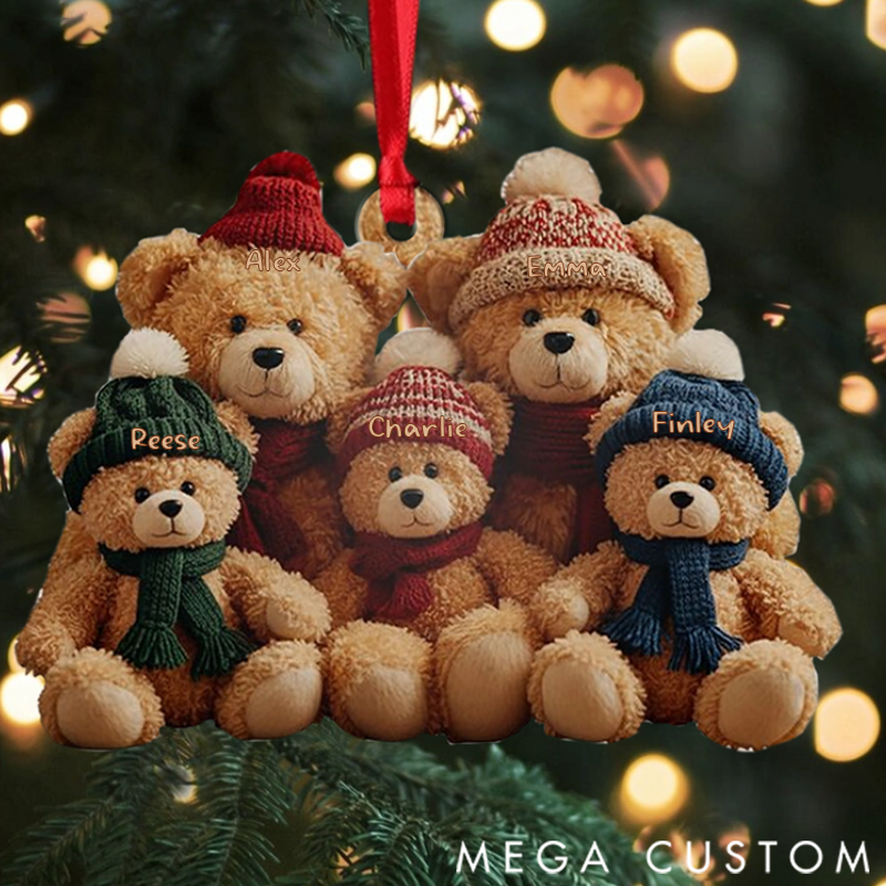  Personalized this is Us Bear Family Shaped Acrylic Ornament Christmas Gift for Family