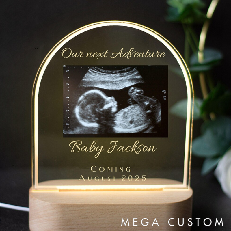 Personalized LED Light with Ultrasound Pregnancy Announcement Gift New Parents Gifts
