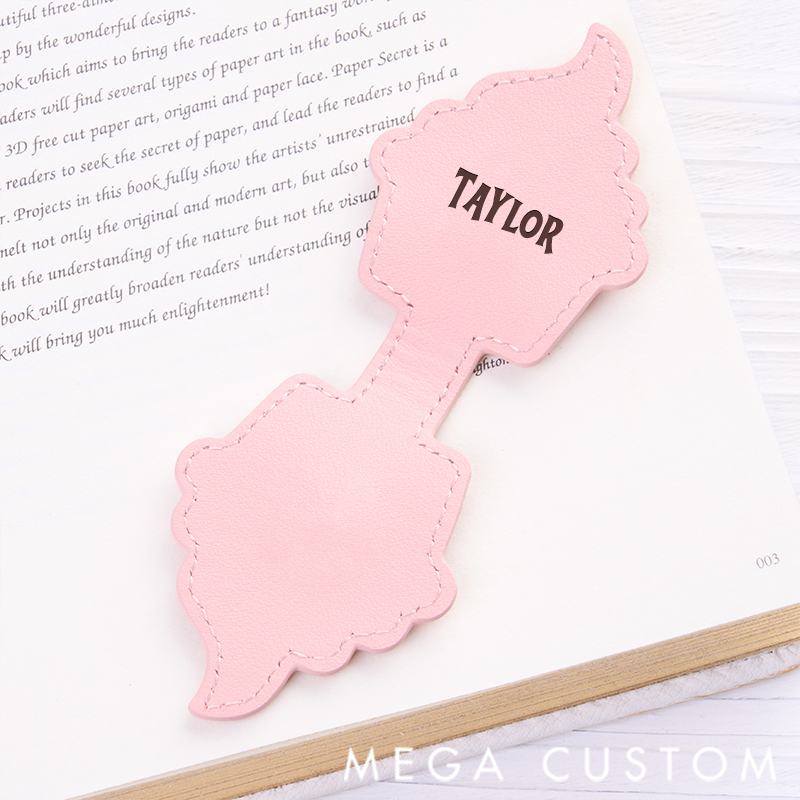 Personalized Leather Bookmark Cake-Shaped Bookmark Custom Engraved Name Bookmark