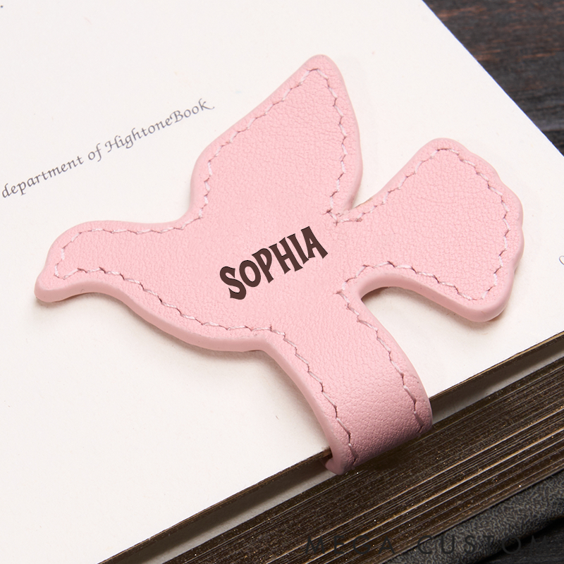Personalized Leather Bookmark Pigeon-Shaped Bookmark Custom Engraved Name Bookmark