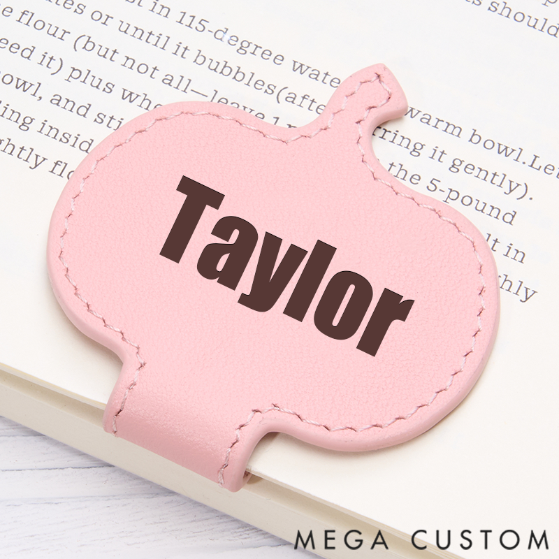 Personalized Leather Bookmark Pumpkin Bookmark Custom Engraved Bookmark Halloween Gift