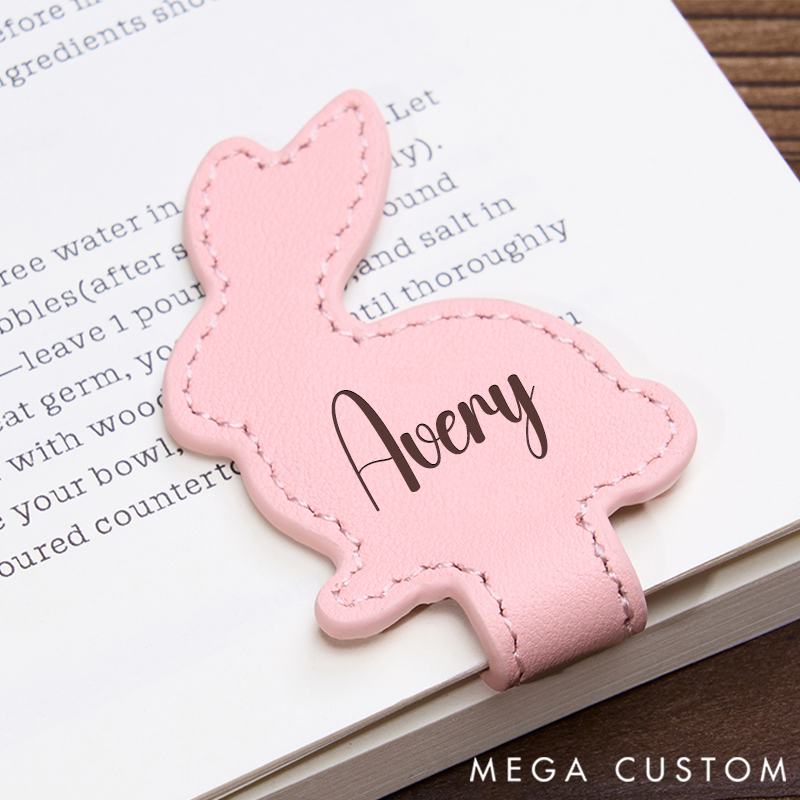 Personalized Leather Rabbit Bookmark Custom Engraved Bookmark