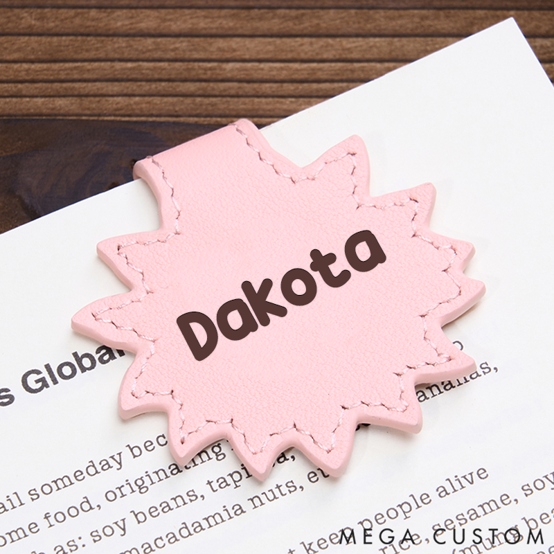 Personalized Leather Sunflower Bookmark Custom Engraved Bookmark