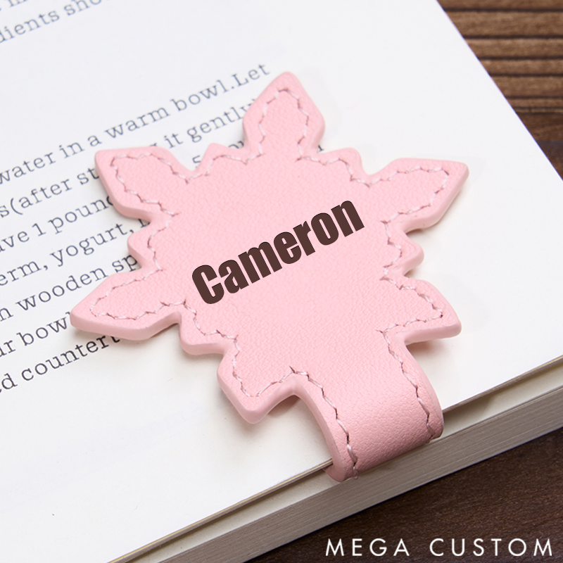 Personalized Leather Snowflake Bookmark Custom Engraved Bookmark
