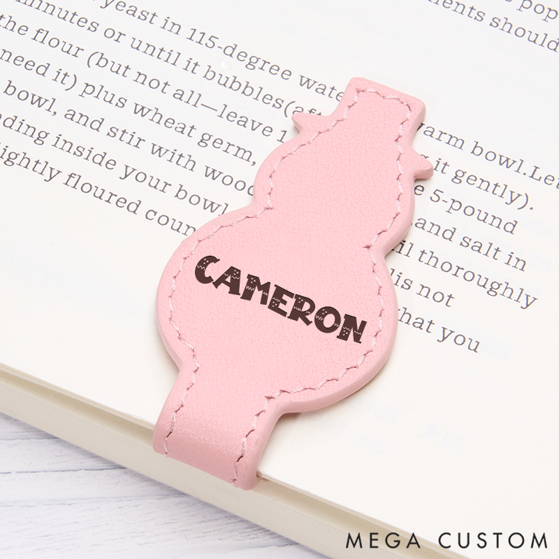 Personalized Leather Snowman Bookmark Custom Engraved Bookmark