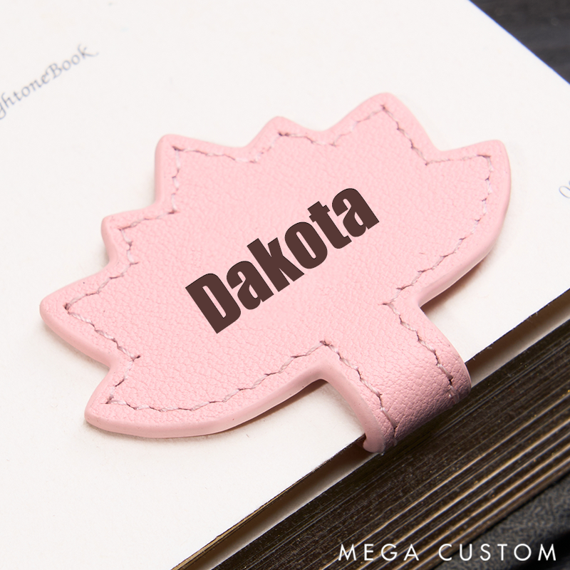 Personalized Leather Yoga Symbol Bookmark Custom Engraved Bookmark