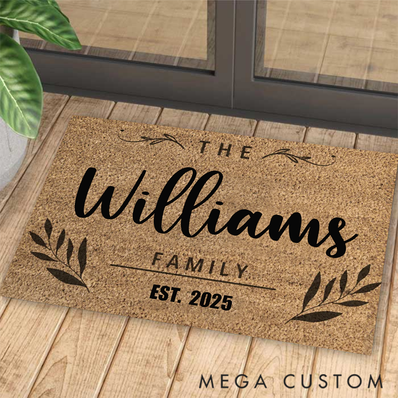 Personalized Family Name Doormat Custom Welcome Doormat