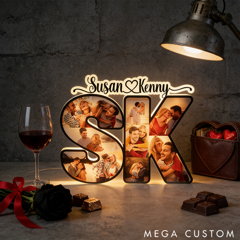 Personalized Acrylic Lamp with Letters and Names