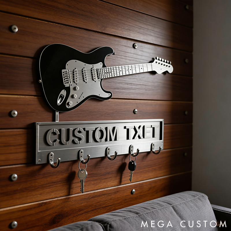 Personalized Metal Guitar Music Key Hook Gift for Music Lovers