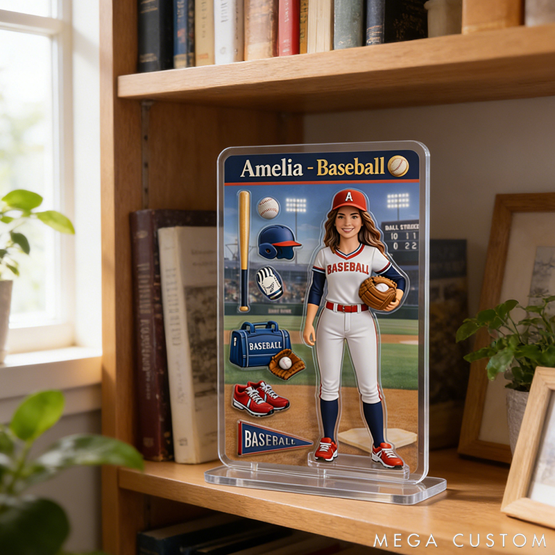 Personalized Baseball Theme Acrylic Decor Custom Photo the Perfect Gift for Baseball Fans