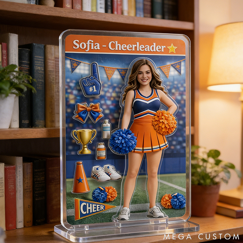 Personalized Cheer Squad Theme Acrylic Decor Custom Photo Gifts for Cheer Squad Members