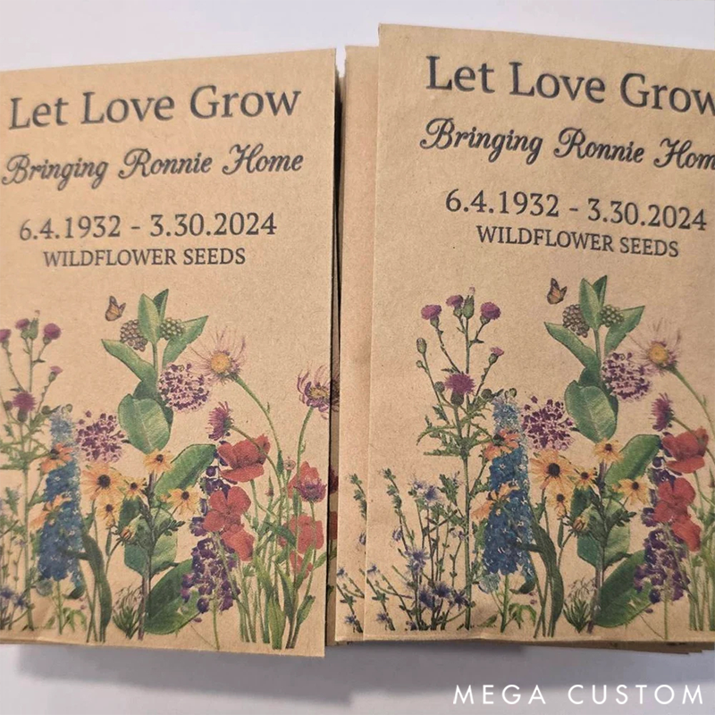 Personalized Eco-Friendly Wildflower Seed Packets Perfect Wedding Favors and Bridal Shower Gifts