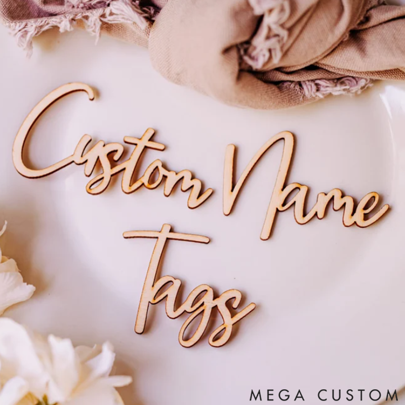 Personalized Birch Wood Name Cards for Weddings and Birthdays Decorative Labels