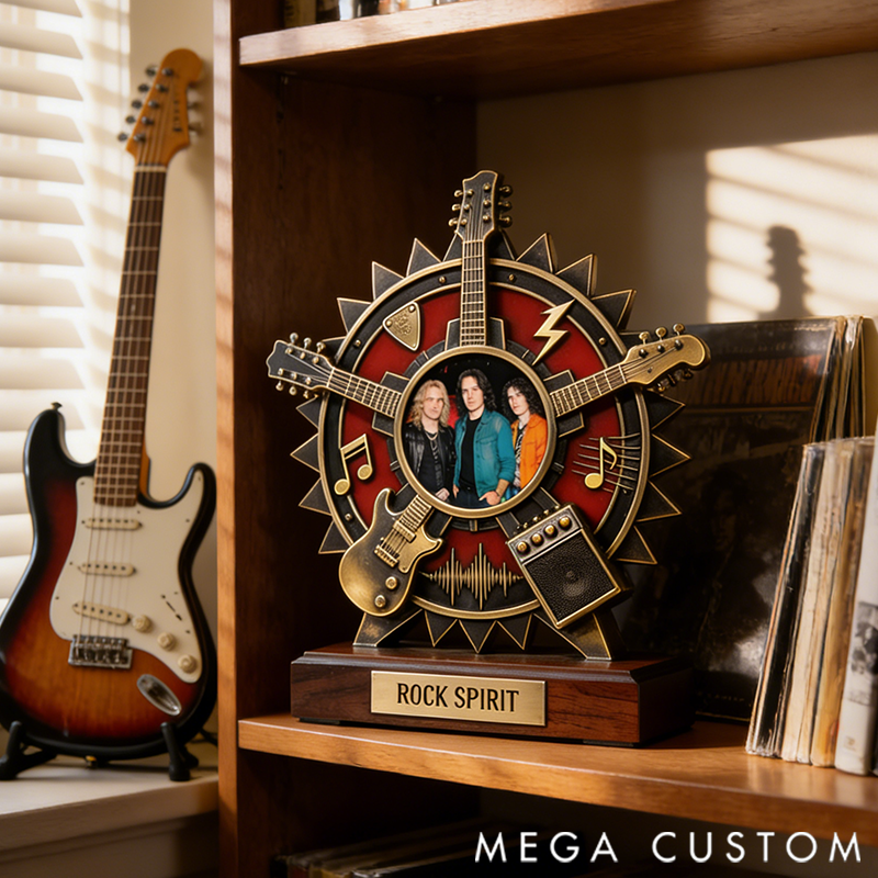Personalized Rock and Roll Themed Commemorative Photo Frame/Display Piece Gift for Music Lovers