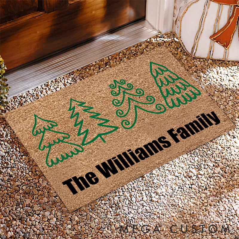 Personalized Christmas Doormat Add Your Family Name for a Festive Touch