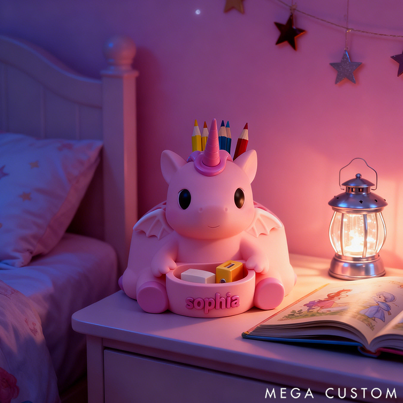 Personalized Pink Pony Pencil Holder Adorable Pencil Organizer Stand Children's Desktop Decor 3D Printed