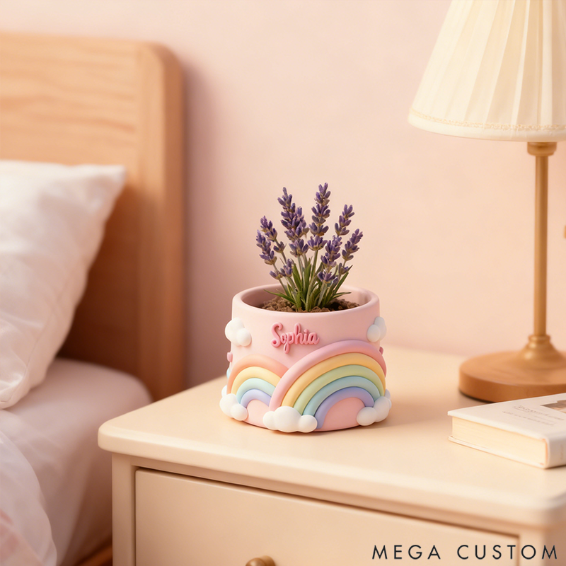 Personalized Cute Rainbow Flower Pots for 3D Printing