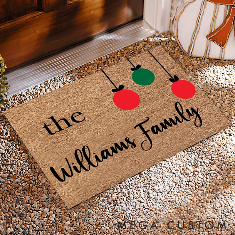 Personalized Christmas Doormat Create a Warm Atmosphere with Your Family Name