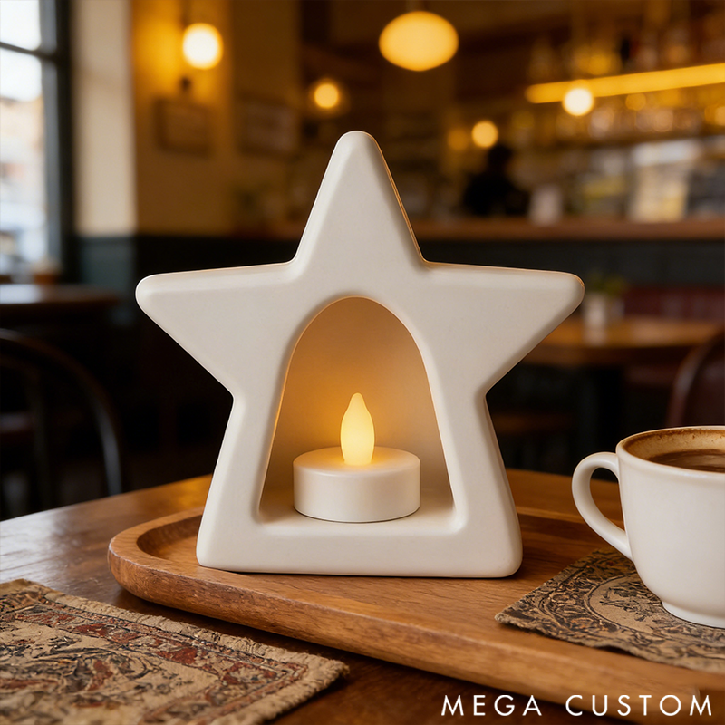 Star-Shaped Candle Holder 3D Printed Tea Light Holder Festive Table Centerpiece
