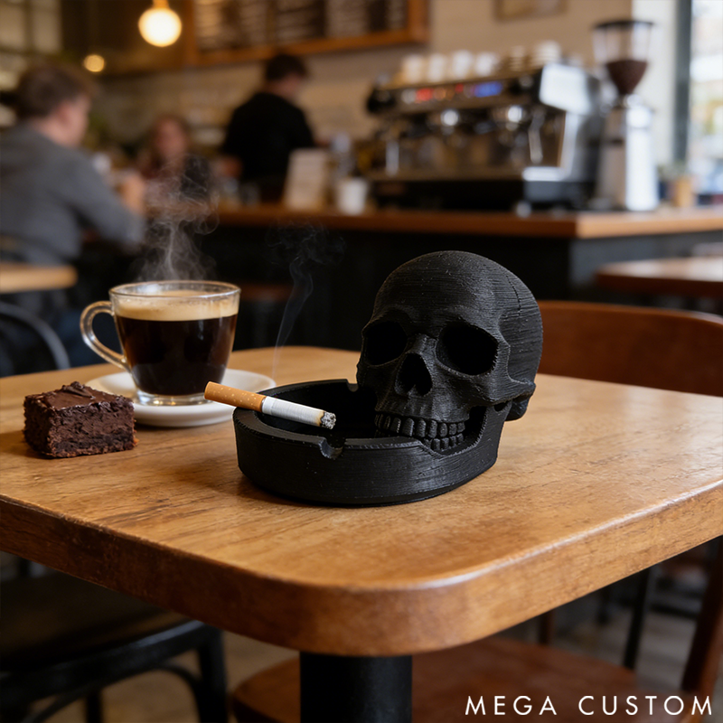 Skull Ashtray 3D Printed Design the Ideal Choice for Smokers