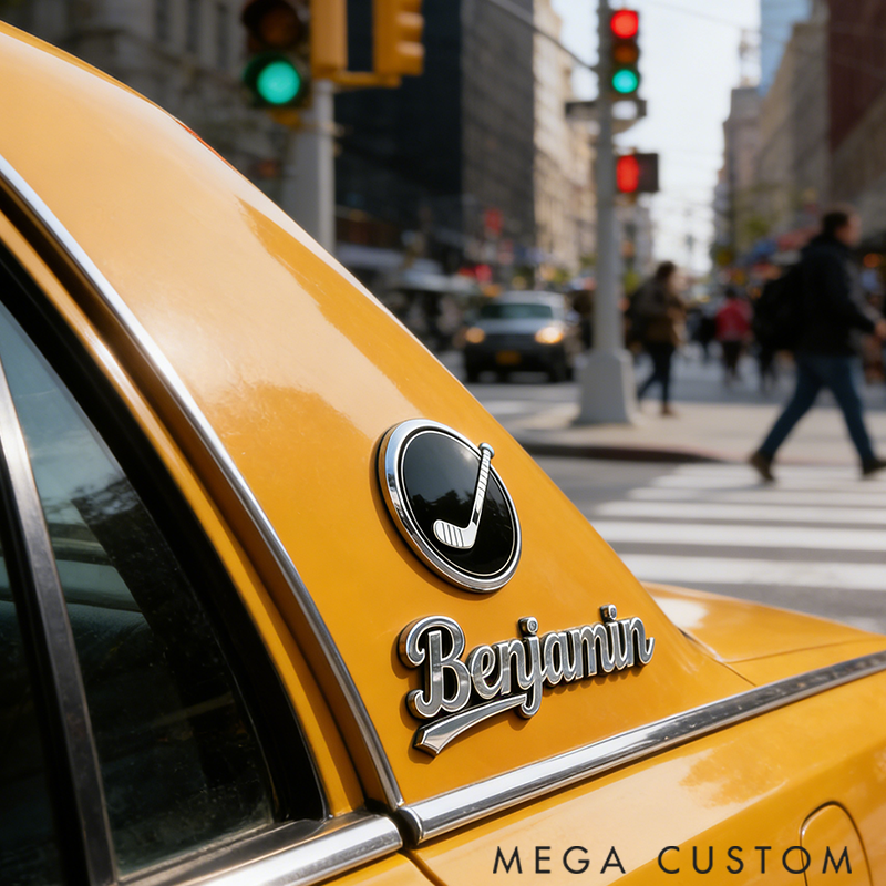 Personalized Car Badge Featuring the Golf Symbol Proudly Displays your Passion for Sports