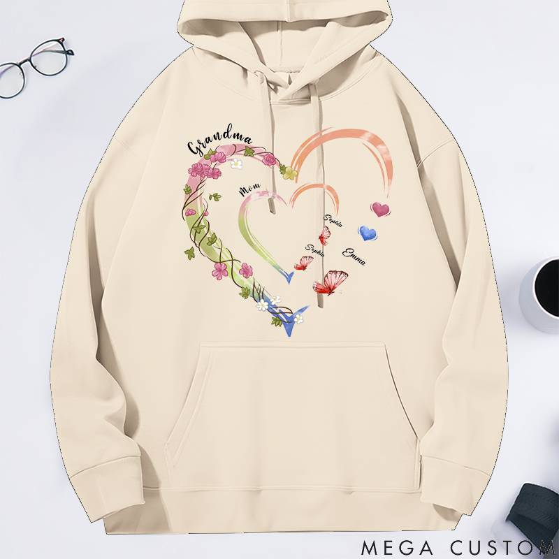 Personalized Family is Where Love is Endless Classic Hoodie Gift for Mom Grandma