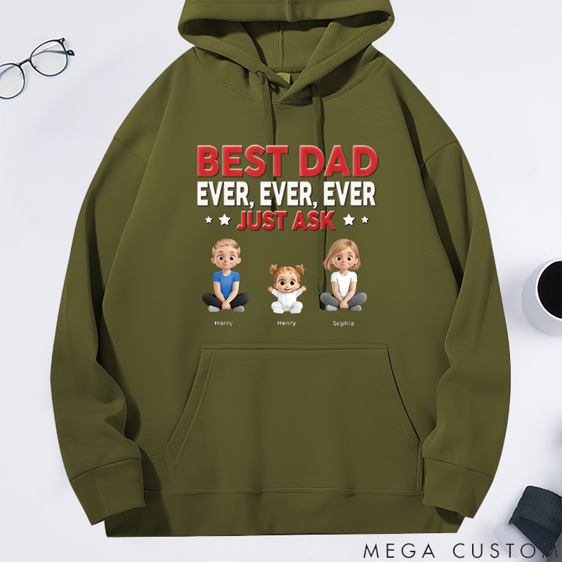 Personalized Best Dad Ever Just Ask Gift for Dad Classic Hoodie Gift for Dad Grandpa