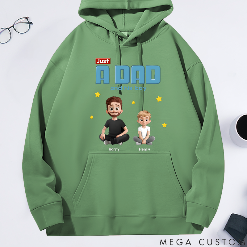 Personalized Just a Dad and His Child Gift for Dad Classic Hoodie Gift for Dad Grandpa