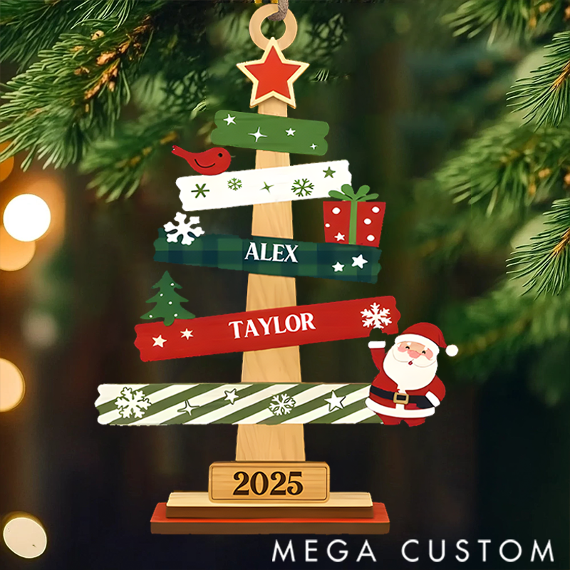 Personalized Christmas Ornament Birthday Gifts for Mom Dad Our Family Christmas Tree