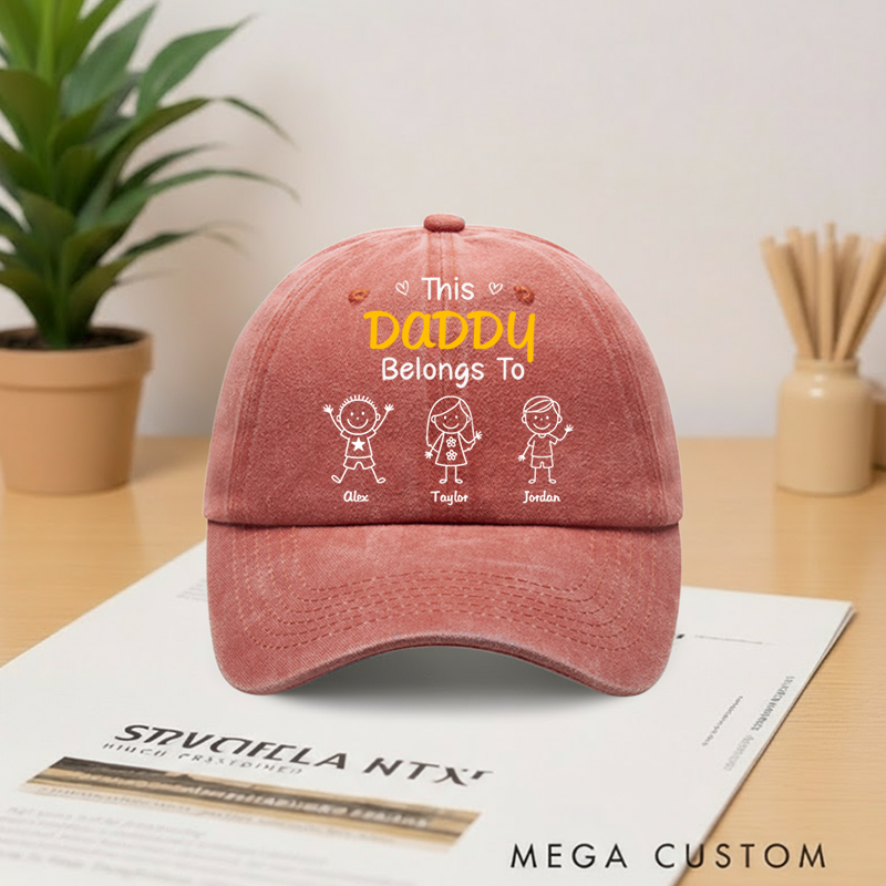 Personalized My Crew Makes Me Smile Vintage Washed Denim Baseball Cap Gifts for Dad Grandpa