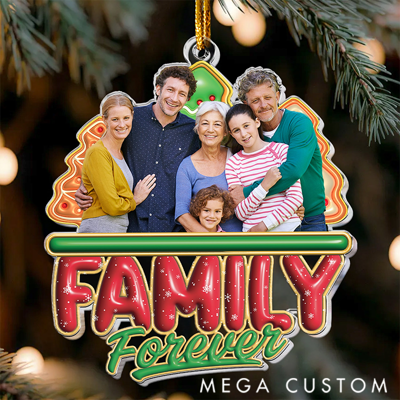 Personalized Photo Christmas Time Acrylic Photo Ornament