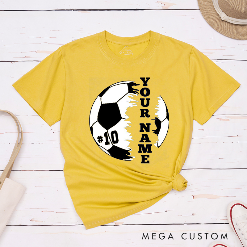 Personalized Dynamic Soccer T-Shirt with Custom Name and Number