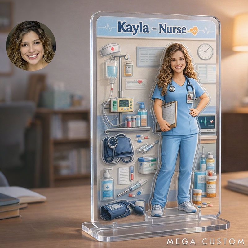 Personalized NurseTheme Acrylic Decor Custom Photo Gift the Perfect Present for Nurses