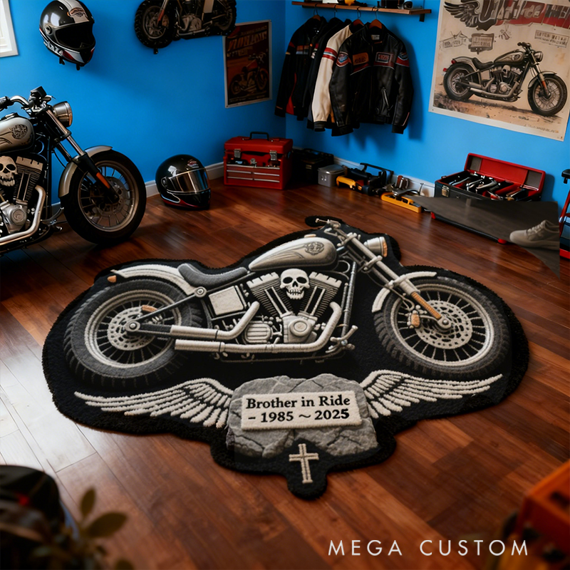 Personalized Commemorative Riders Rug with Custom Name and Number Design for Bikers and Motorcycle Fans