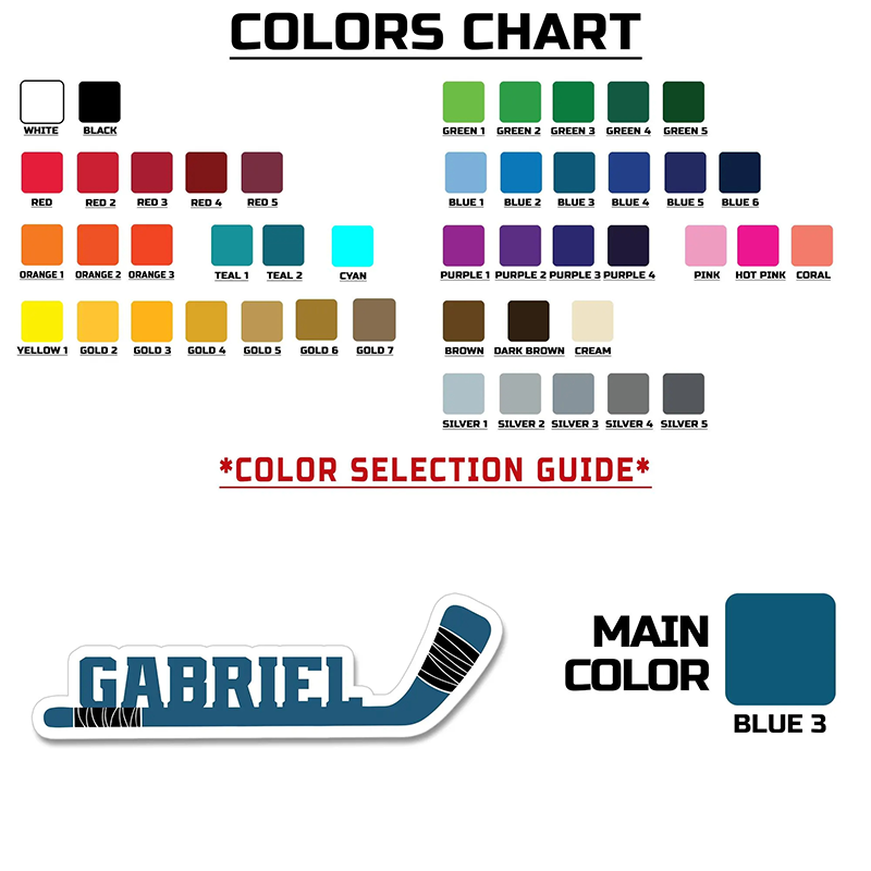 Personalized Hockey Stick Sticker with Custom Name Design