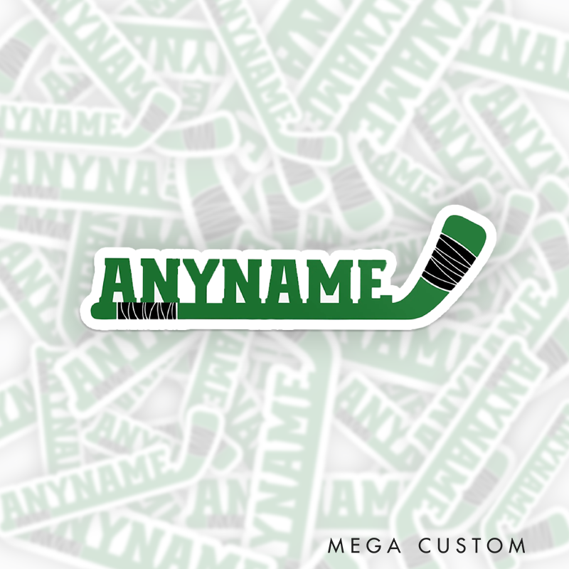 Personalized Hockey Stick Sticker with Custom Name Design