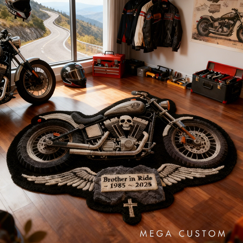 Personalized Commemorative Riders Rug with Custom Name and Number Design for Bikers and Motorcycle Fans