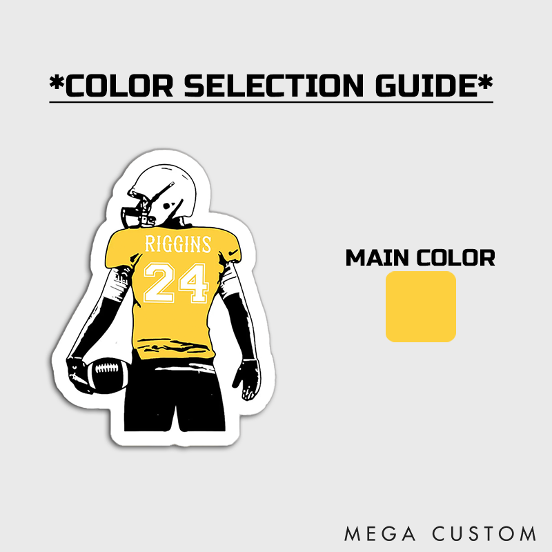 Personalized American Football Decal Sticker with Custom Team Player Last Name and Number