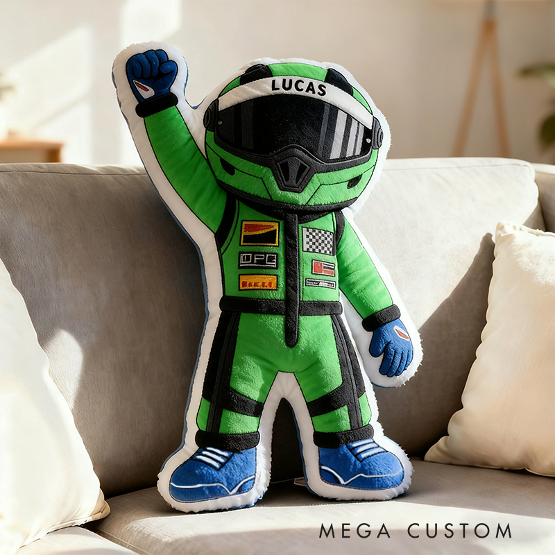 Personalized Winning Racer Throw Pillow Custom Name Design Cushion Gift for Racers and Racing Lovers