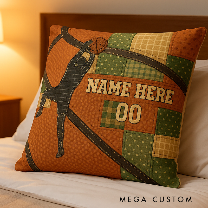 Personalized Basketball Pillow with Custom Name and Number Design