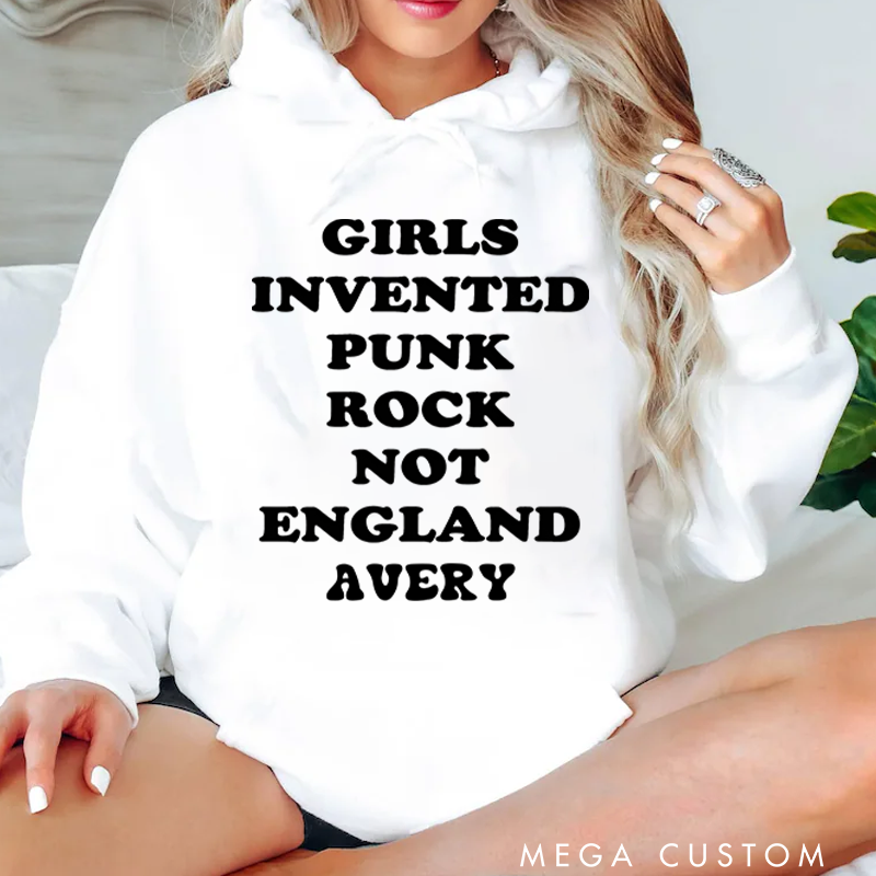 Personalized Classic Hoodies Girls Invented Punk Rock Bold and Empowering Statement Hoodie