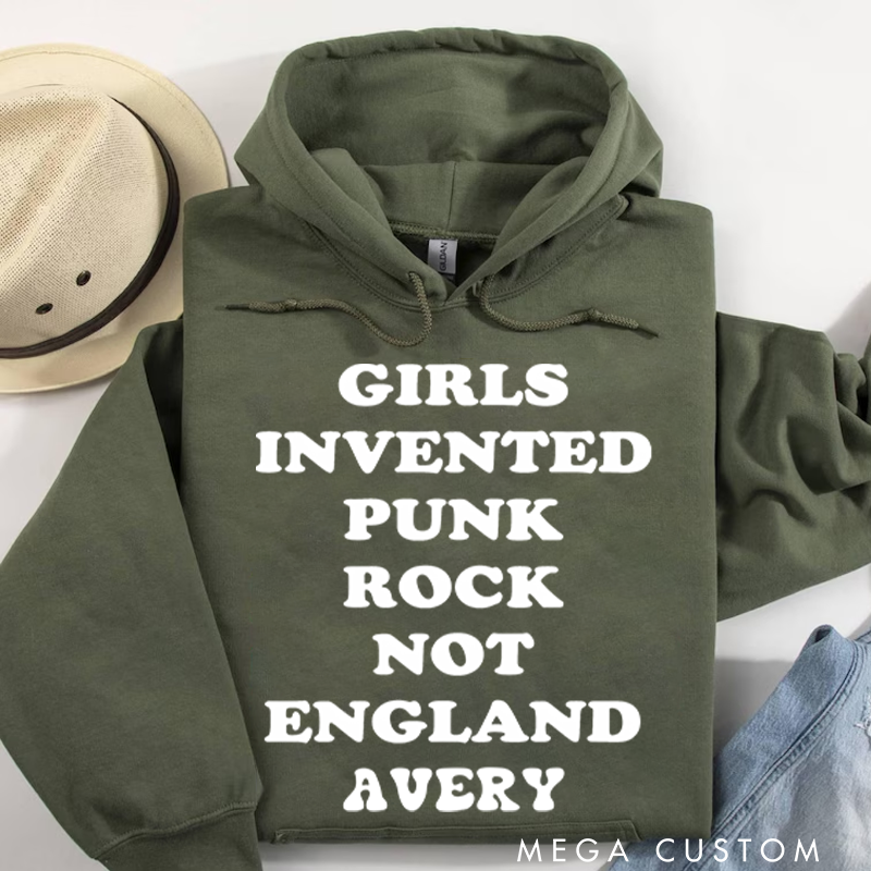 Personalized Classic Hoodies Girls Invented Punk Rock Bold and Empowering Statement Hoodie