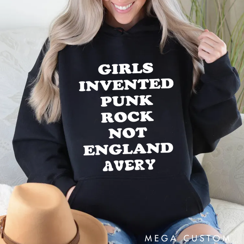 Personalized Classic Hoodies Girls Invented Punk Rock Bold and Empowering Statement Hoodie
