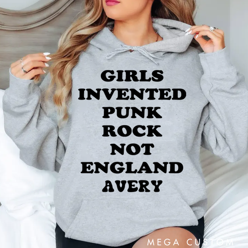 Personalized Classic Hoodies Girls Invented Punk Rock Bold and Empowering Statement Hoodie