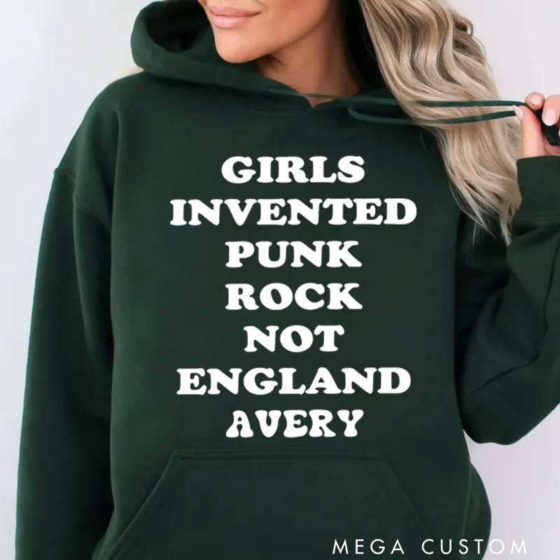 Personalized Classic Hoodies Girls Invented Punk Rock Bold and Empowering Statement Hoodie