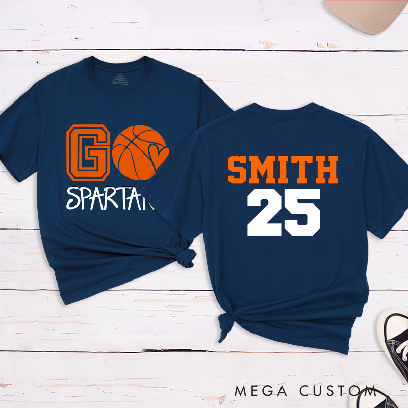 Personalized Basketball T-Shirt with Customizable Team Name Player Name and Jersey Number Perfect for Fans Players and Team Spirit