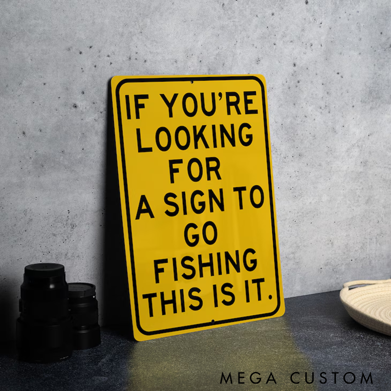 Personalized Fishing Sign Go Fishing Metal Sign Perfect Decor Fishing Enthusiast Gift Wall Art Outdoor Theme Cabin Accessory