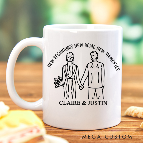 Personalized Mug Custom Couple Holding Hands Mug New Home Gift Newlyweds Gift Wedding Gift Housewarming Gift New Home Gift for Couple