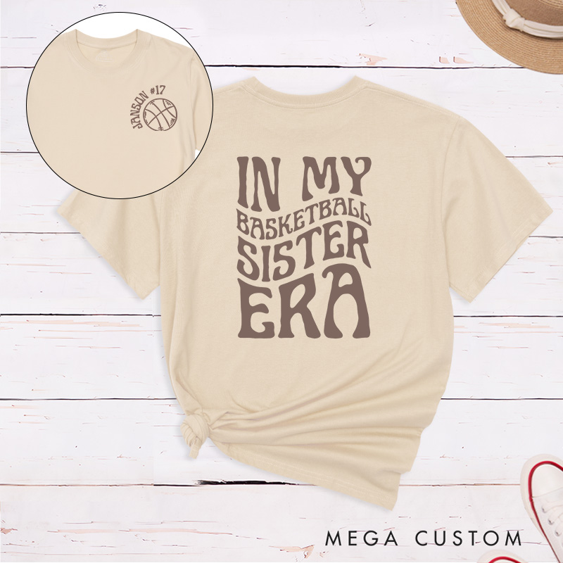 Personalized Oversized Basketball T-Shirt Design Featuring Custom Name Player Number Minimal Front Graphic Bold Back Text